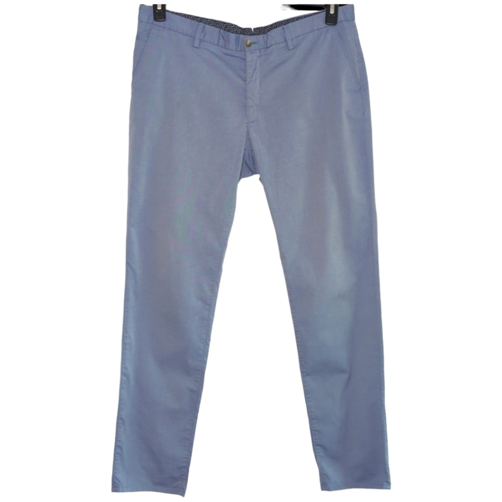 Massimo Dutti Men's Calidad Blue Textured Casual Fit Pants Size 38/34